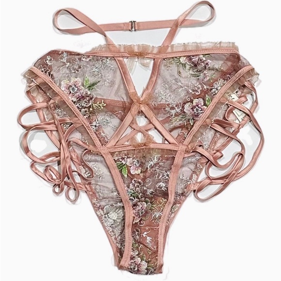 For Love & Lemons Euphoria Embroidered High Waist Panty Floral XXS NWOT - Picture 5 of 6